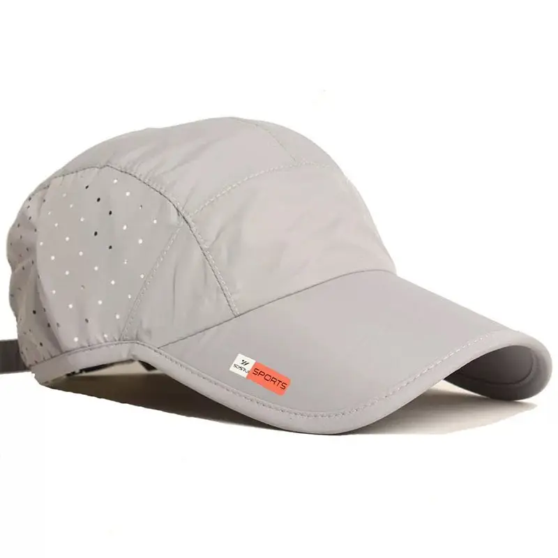 Men Grey Geometric Baseball Cap Quick-Drying Outdoor Visor Sun Hat - Image 9
