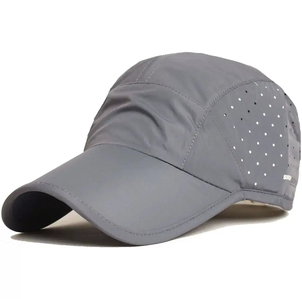 Men Grey Geometric Baseball Cap Quick-Drying Outdoor Visor Sun Hat - Image 10