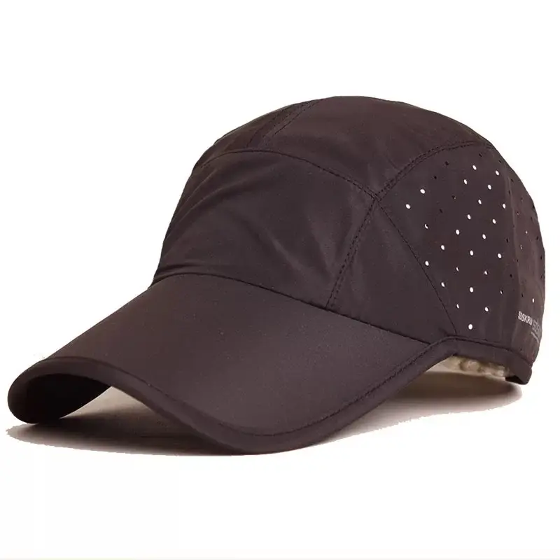 Men Grey Geometric Baseball Cap Quick-Drying Outdoor Visor Sun Hat - Image 11