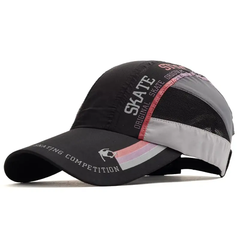 Men Grey Geometric Baseball Cap Quick-Drying Outdoor Visor Sun Hat - Image 20