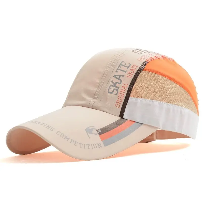 Men Grey Geometric Baseball Cap Quick-Drying Outdoor Visor Sun Hat - Image 24