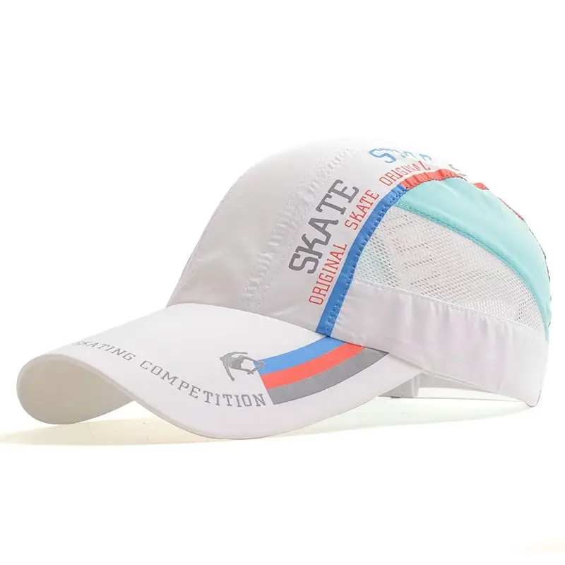 Men Grey Geometric Baseball Cap Quick-Drying Outdoor Visor Sun Hat - Image 25