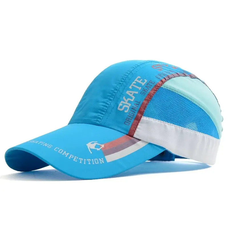 Men Grey Geometric Baseball Cap Quick-Drying Outdoor Visor Sun Hat - Image 26
