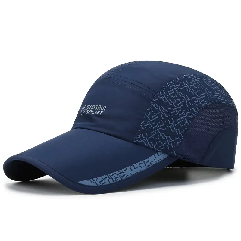 Men Grey Geometric Baseball Cap Quick-Drying Outdoor Visor Sun Hat - Image 2