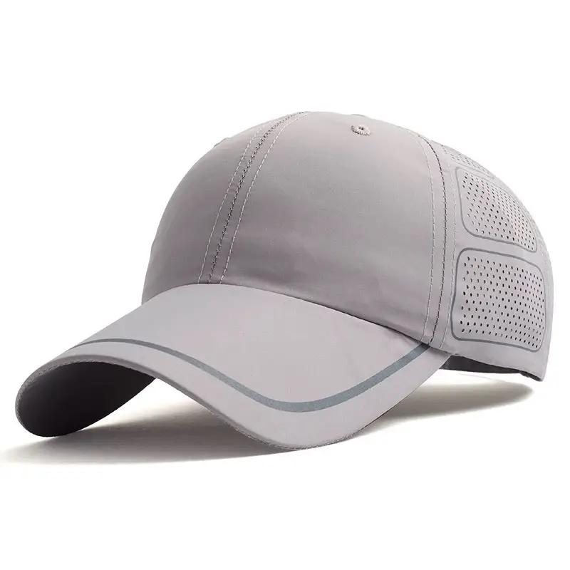 Men Grey Geometric Baseball Cap Quick-Drying Outdoor Visor Sun Hat - Image 29