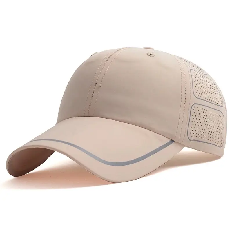 Men Grey Geometric Baseball Cap Quick-Drying Outdoor Visor Sun Hat - Image 31