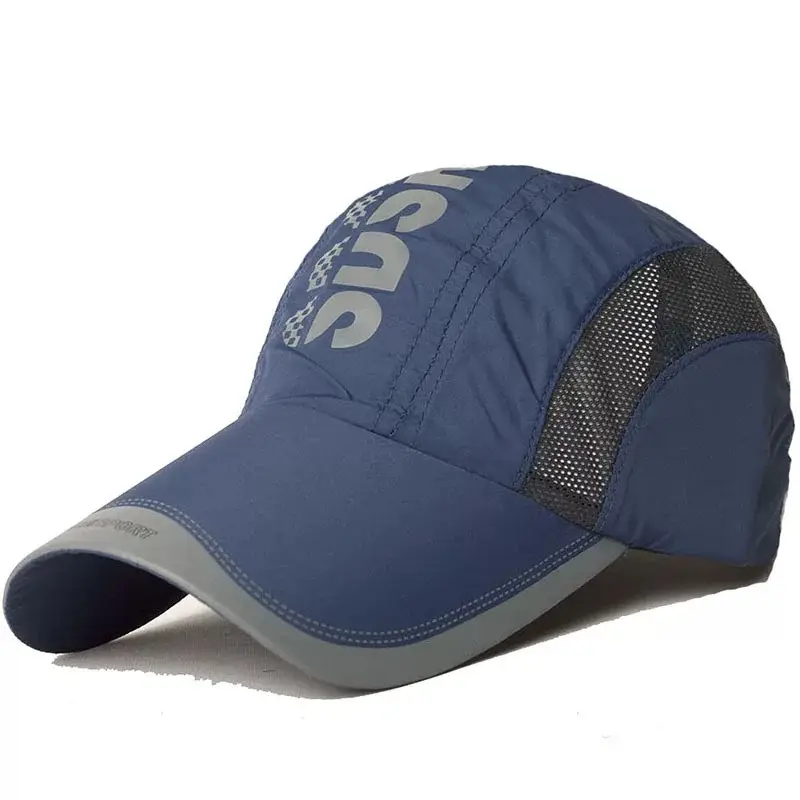 Men Grey Geometric Baseball Cap Quick-Drying Outdoor Visor Sun Hat - Image 33