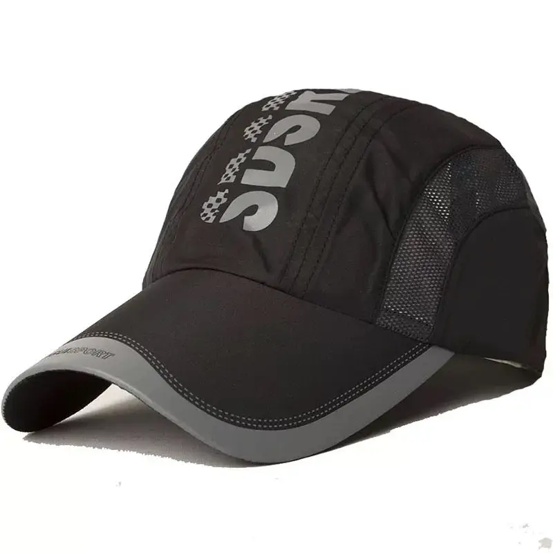 Men Grey Geometric Baseball Cap Quick-Drying Outdoor Visor Sun Hat - Image 34