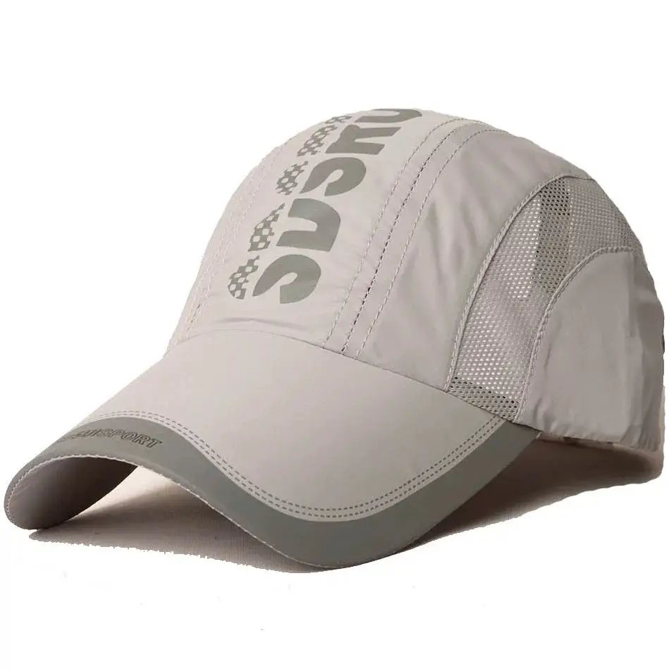 Men Grey Geometric Baseball Cap Quick-Drying Outdoor Visor Sun Hat - Image 35