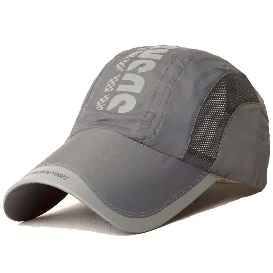 Men Grey Geometric Baseball Cap Quick-Drying Outdoor Visor Sun Hat - Image 36