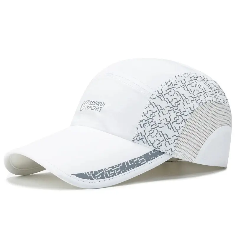 Men Grey Geometric Baseball Cap Quick-Drying Outdoor Visor Sun Hat - Image 5