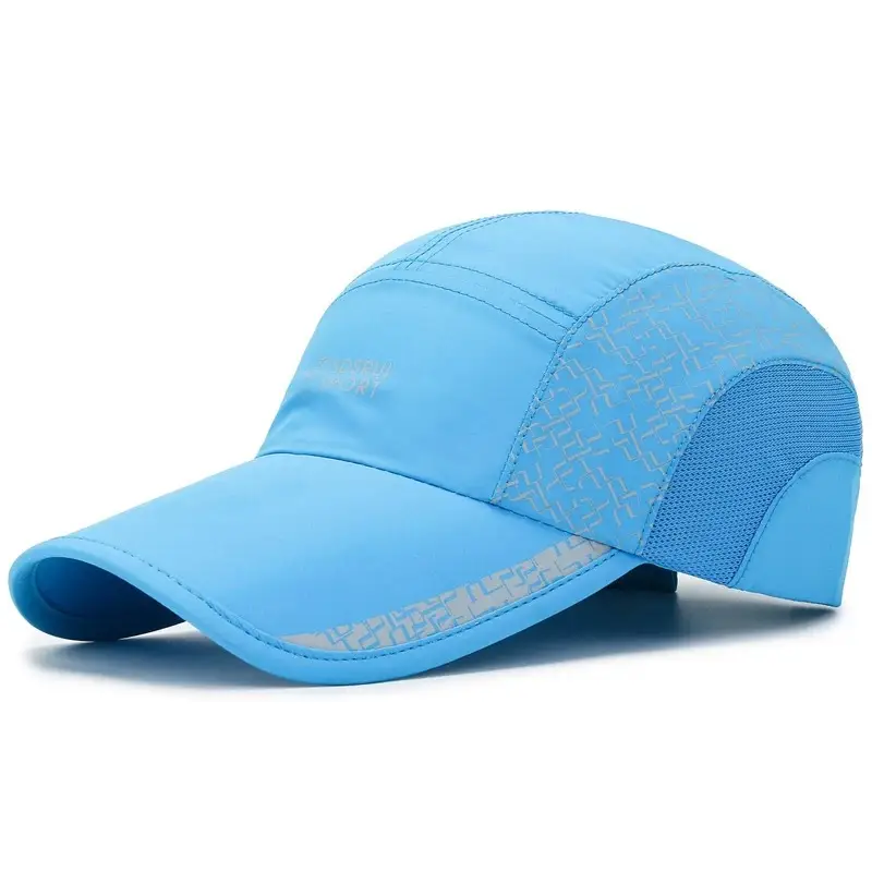 Men Grey Geometric Baseball Cap Quick-Drying Outdoor Visor Sun Hat - Image 6