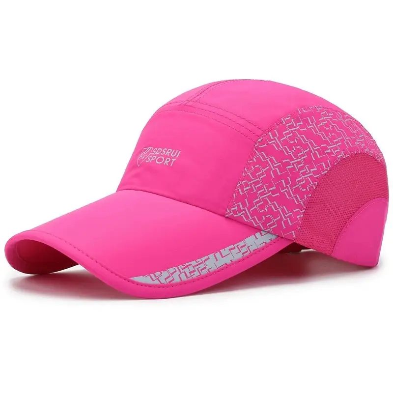 Men Grey Geometric Baseball Cap Quick-Drying Outdoor Visor Sun Hat - Image 7