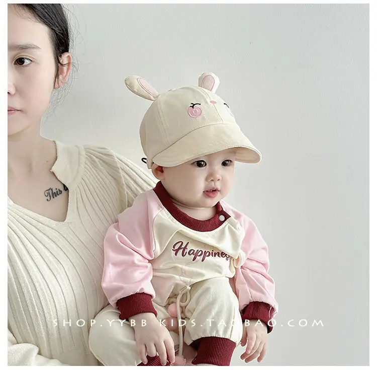 Cute Cartoon Sunshade Cap for Girls Pink & Cream — feature 5