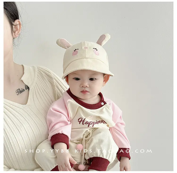 Cute Cartoon Sunshade Cap for Girls Pink & Cream — feature 6