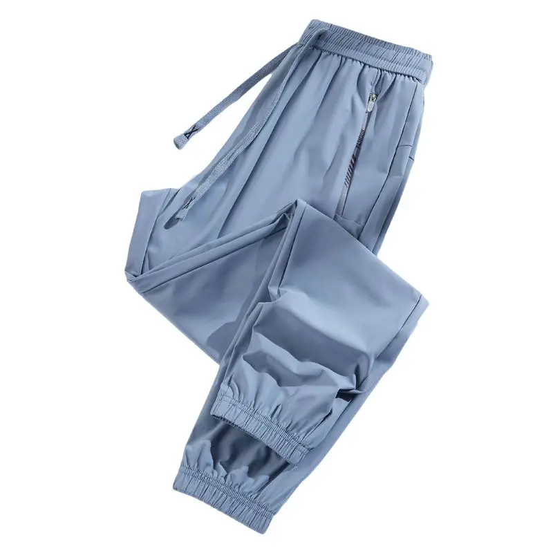 Men Ice Silk Sun Protection Pants Quick Dry Zipper Pocket - Image 19