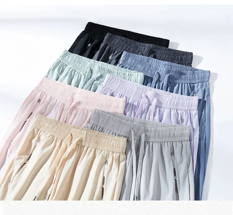 Men Ice Silk Sun Protection Pants Quick Dry Zipper Pocket — feature 3