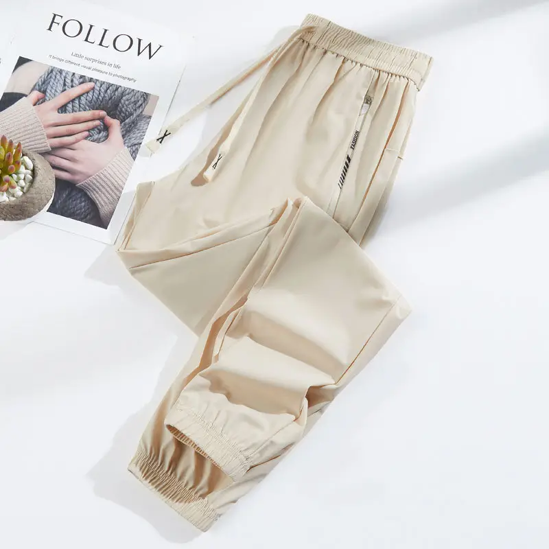 Men Ice Silk Sun Protection Pants Quick Dry Zipper Pocket - Image 10