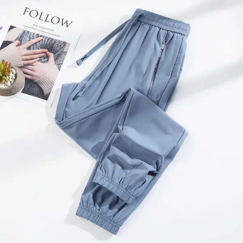 Men Ice Silk Sun Protection Pants Quick Dry Zipper Pocket - Image 15