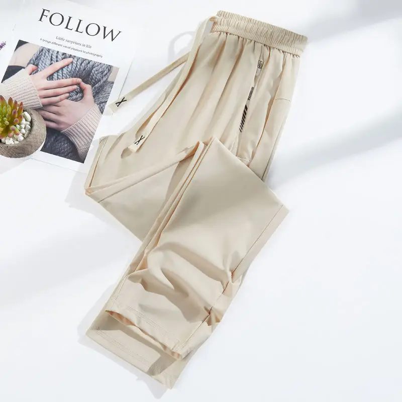 Men Ice Silk Sun Protection Pants Quick Dry Zipper Pocket - Image 2