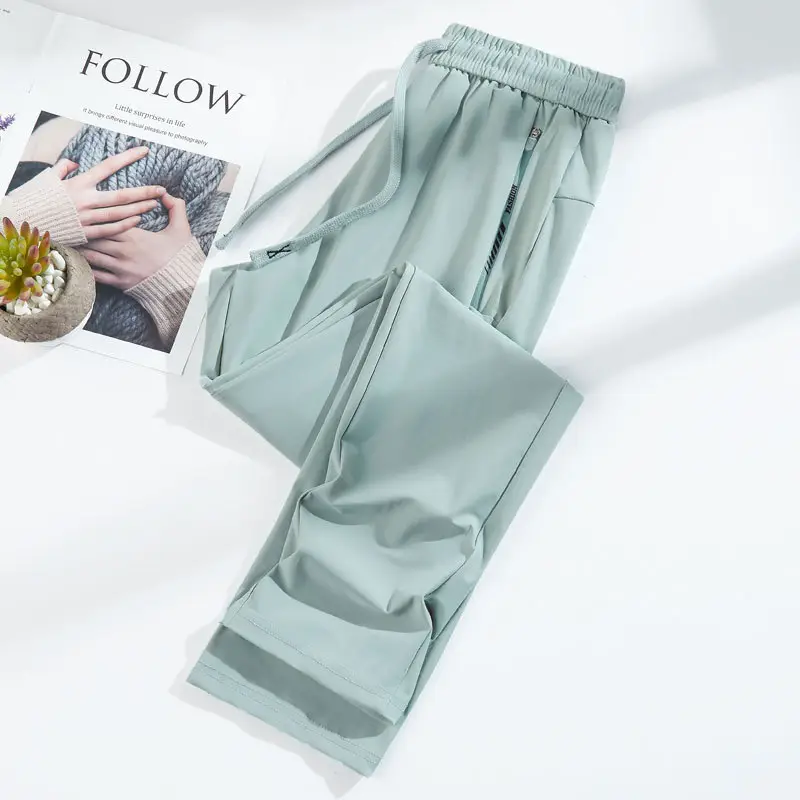 Men Ice Silk Sun Protection Pants Quick Dry Zipper Pocket - Image 4
