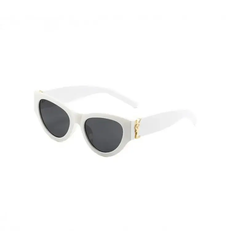 Men's White UV400 Sunglasses with Gold Accents