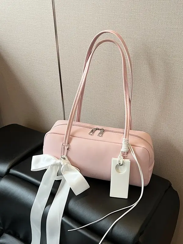 Pink Bow Shoulder Bag for Women - Image 7