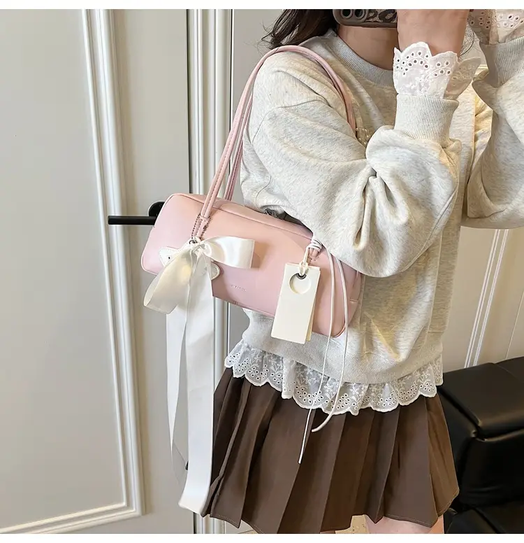 Pink Bow Shoulder Bag for Women — feature 24