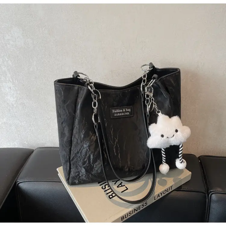 Women's Cream Crossbody Tote Bag with Cute Charm — feature 15