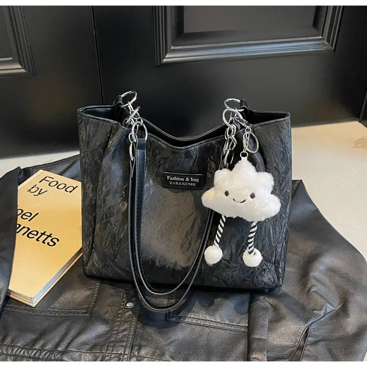 Women's Cream Crossbody Tote Bag with Cute Charm — feature 16