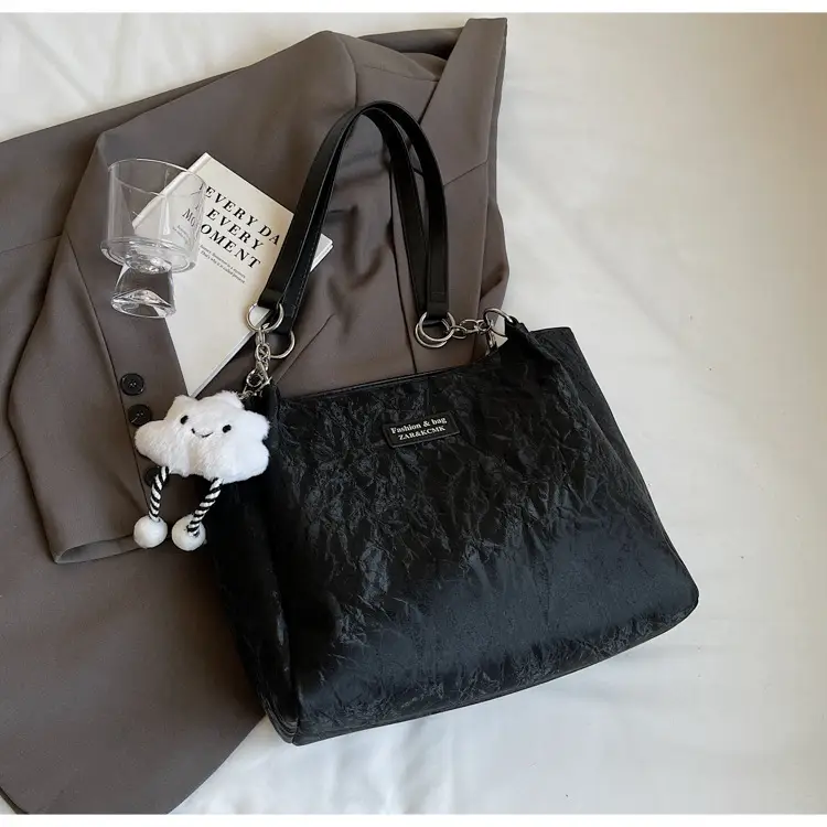 Women's Cream Crossbody Tote Bag with Cute Charm — feature 18