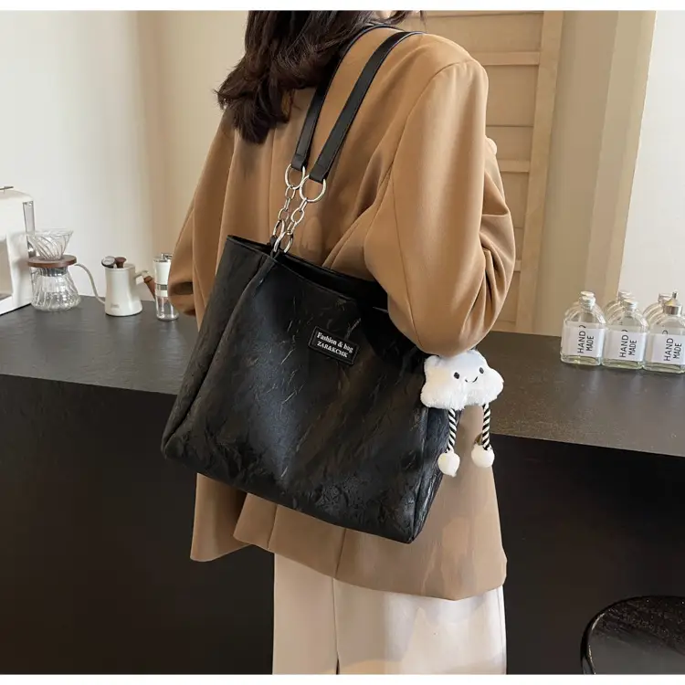 Women's Cream Crossbody Tote Bag with Cute Charm — feature 23