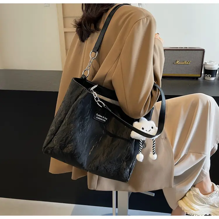 Women's Cream Crossbody Tote Bag with Cute Charm — feature 24