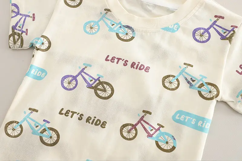 Summer New Boys Printed Cotton Shorts Suit — feature 5