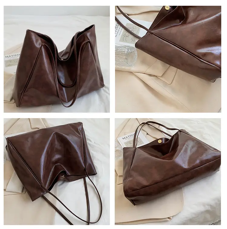 Brown Leather Shoulder Bag Large Capacity 2023 — feature 8