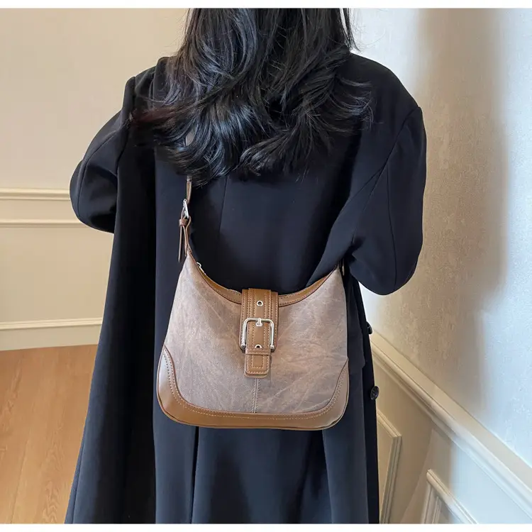 Women Crossbody Bag Blue Velvet Brown Leather Spring Summer 2026 — feature 27