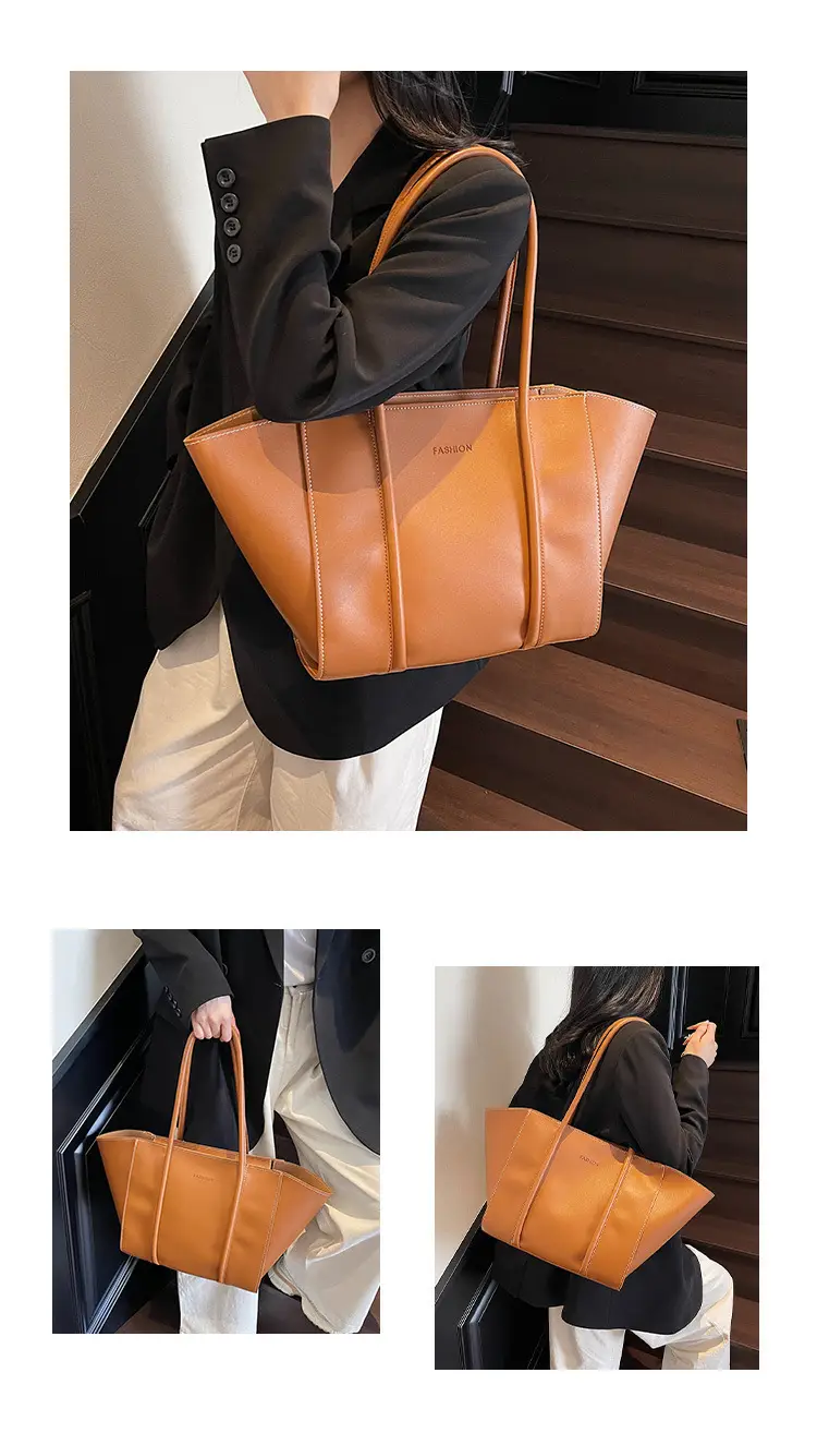 Foldable Women's Bag Vintage Underarm Tote Cream — feature 13