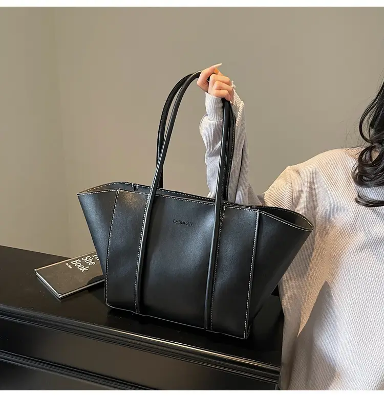 Foldable Women's Bag Vintage Underarm Tote Cream — feature 26
