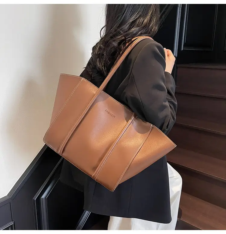 Foldable Women's Bag Vintage Underarm Tote Cream — feature 46