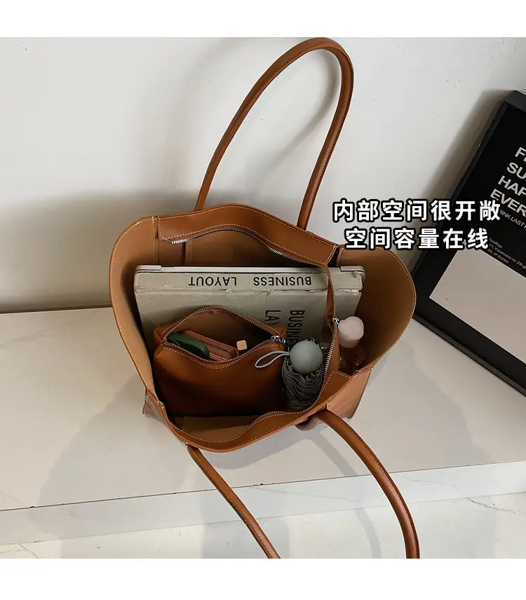 Foldable Women's Bag Vintage Underarm Tote Cream — feature 7