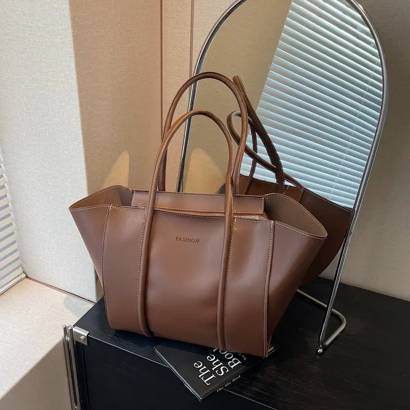 Foldable Women's Bag Vintage Underarm Tote Cream - Image 2