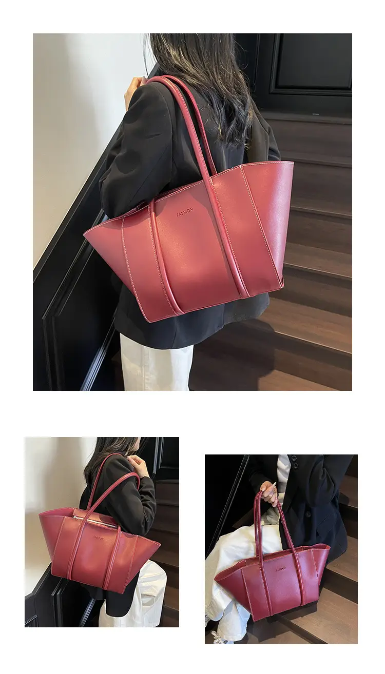 Women's Brown Leather Large Tote Bag with Top Handle β feature 10