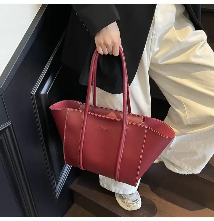 Women's Brown Leather Large Tote Bag with Top Handle β feature 19