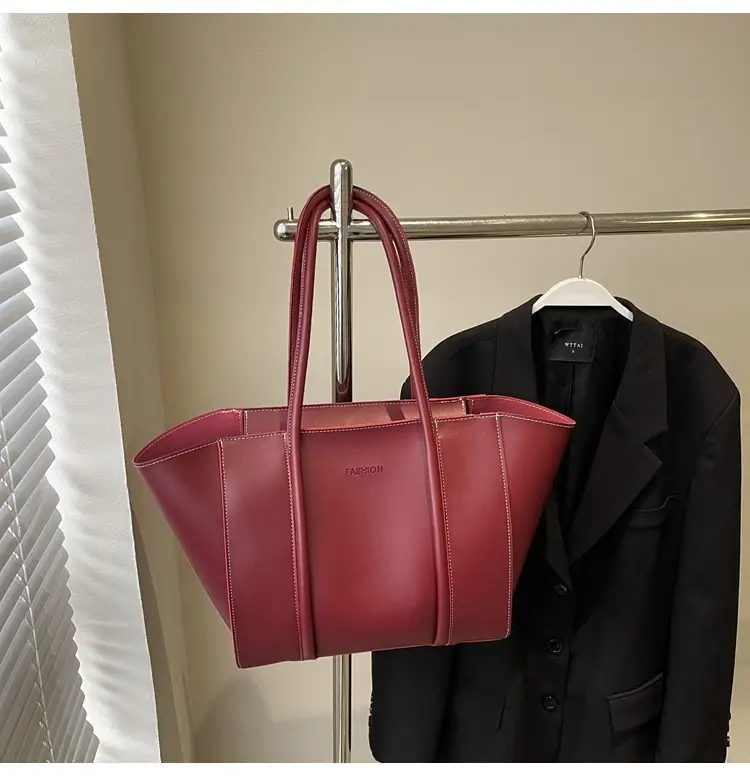 Women's Brown Leather Large Tote Bag with Top Handle β feature 20