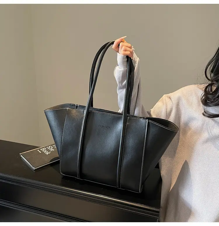 Women's Brown Leather Large Tote Bag with Top Handle β feature 26