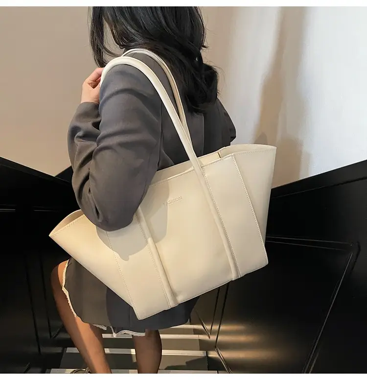 Women's Brown Leather Large Tote Bag with Top Handle β feature 36