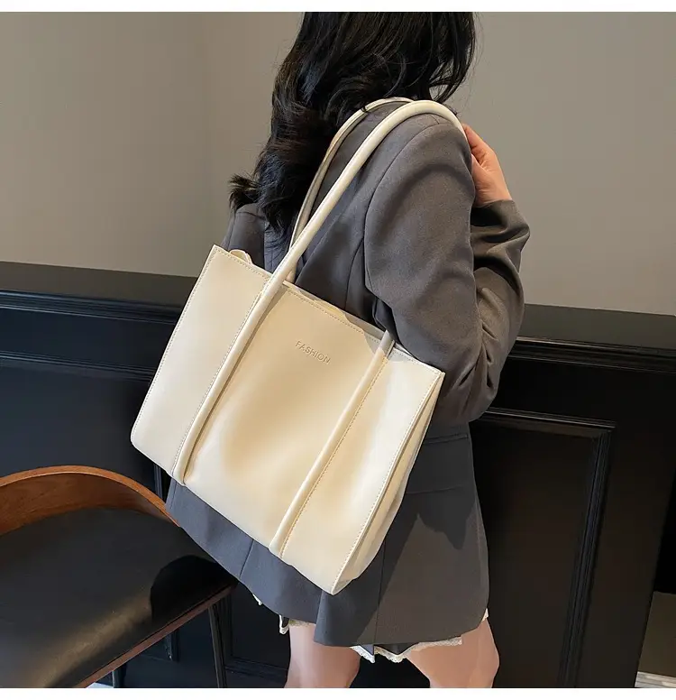 Women's Brown Leather Large Tote Bag with Top Handle β feature 38