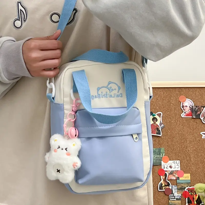 Cute Cartoon Doll Transparent Shoulder Bag for Women