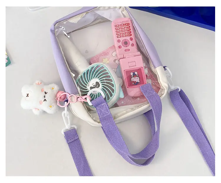 Cute Cartoon Doll Transparent Shoulder Bag for Women — feature 13