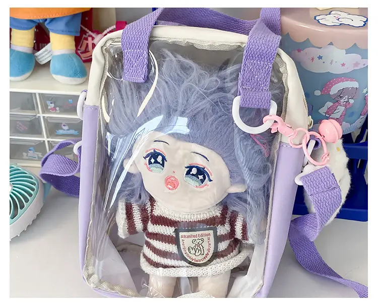 Cute Cartoon Doll Transparent Shoulder Bag for Women — feature 5